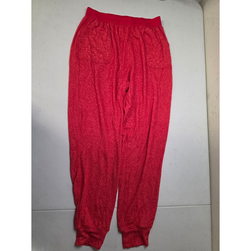 Victoria's Secret PINK Red Marl Pajama Jogger Pants Women's Size M Logo Waist
